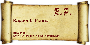 Rapport Panna névjegykártya
